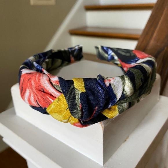 Anthropologie Accessories - NWOT Anthropologie Blue Green Pink Yellow Tropical Floral  Knot  Headband